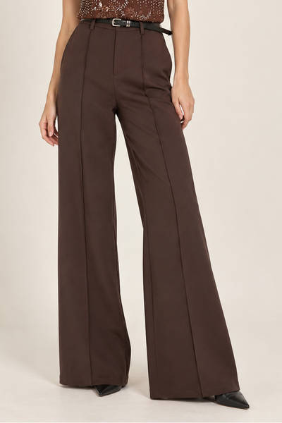 Pantalón café cinto