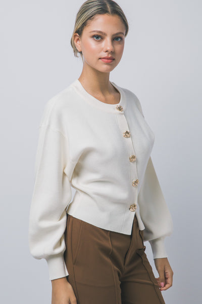 Suéter beige manga