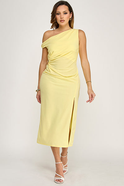 Vestido amarillo a media pierna