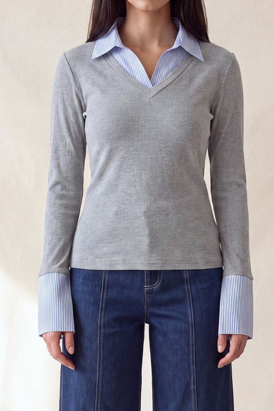 Suéter gris camisola