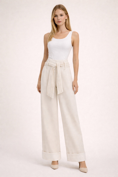 Pantalón beige perla