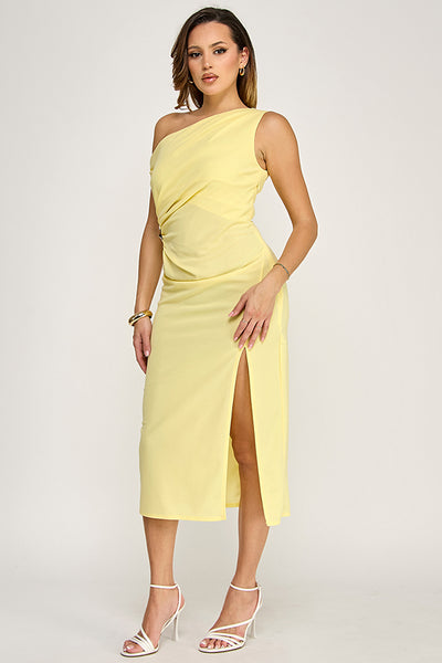 Vestido amarillo a media pierna