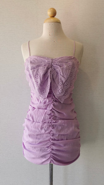 VESTIDO LAVANDA TELA BORDAD BUSTO