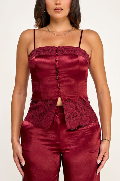 Conjunto vino satín