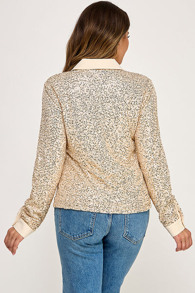 Blusa dorada lentejuela