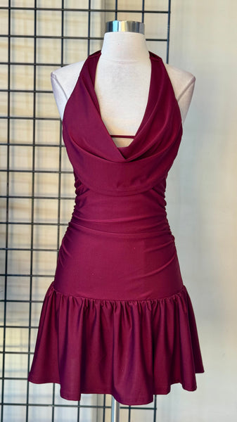 Vestido vino halter