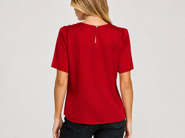 Blusa roja manga corta