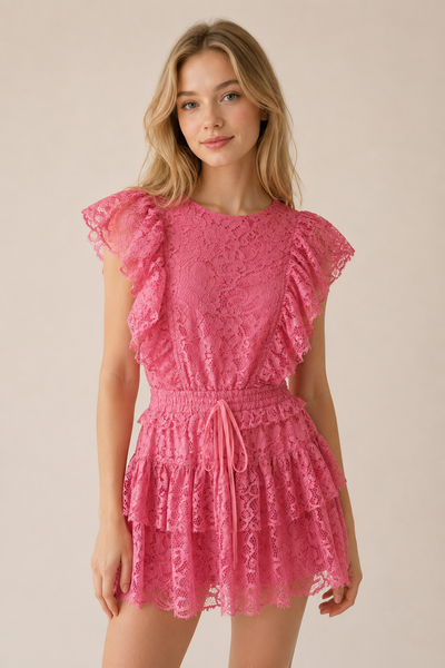 ROMPER ROSA ENCAJE