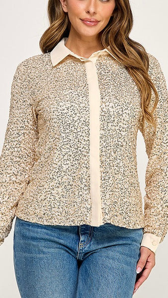 Blusa dorada lentejuela