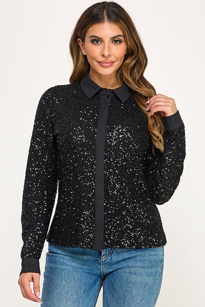 Blusa negra lentejuela
