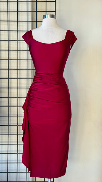 Vestido vino a media pierna