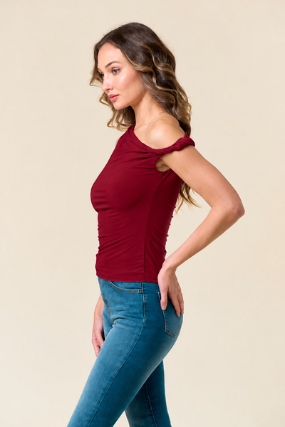 Blusa vino hombro