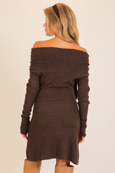 Vestido café tejido