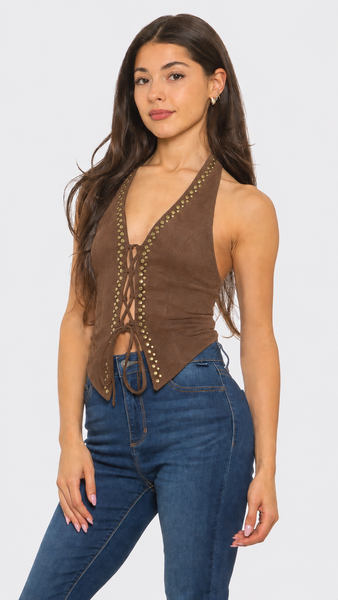 Blusa chaleco café