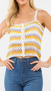 Crop top tejido naranja