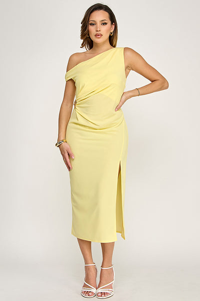Vestido amarillo a media pierna