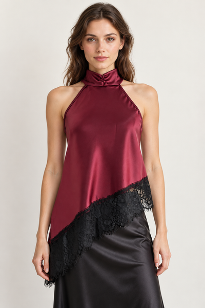 Blusa vino halter