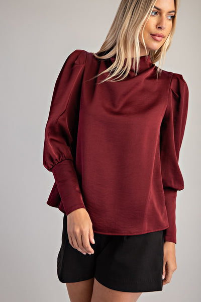 Blusa vino satín