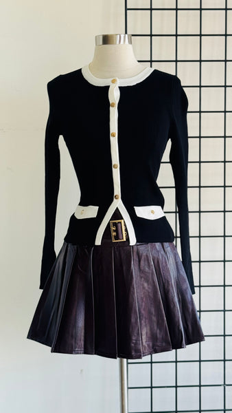 Suéter negro blanco