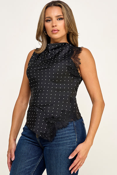 Blusa negra lunares