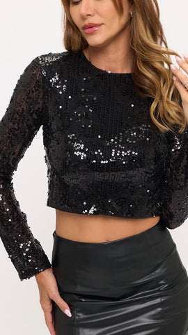 Blusa negra lentejuela