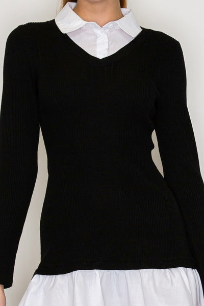 Vestido negro suéter