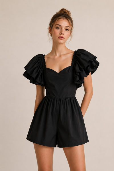 ROMPER NEGRO SIN ESPALDA MANGAS
