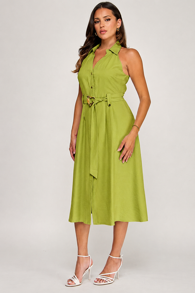 Vestido verde a media pierna