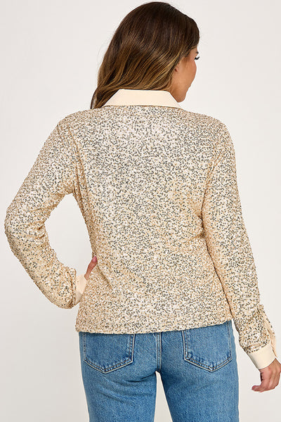 Blusa dorada lentejuela