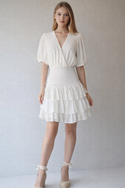 VESTIDO BLANCO CUADROS