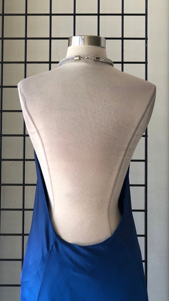 Vestido azul verde plata