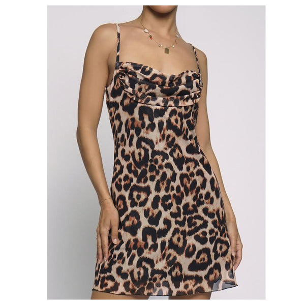 Vestido animal print satín