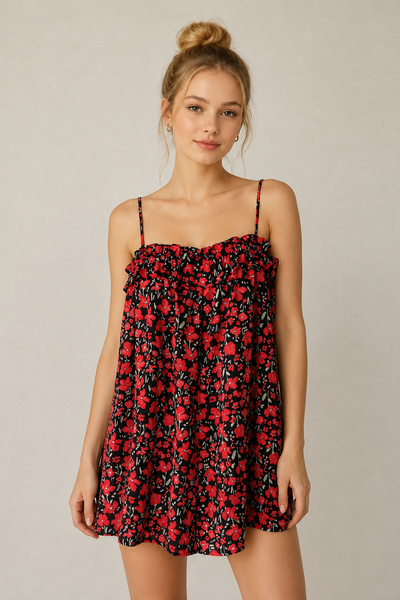 ROMPER ROJO FLORES