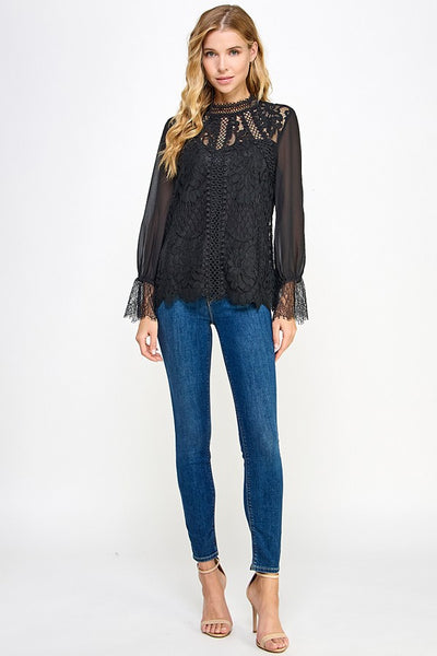 Blusa negra encaje