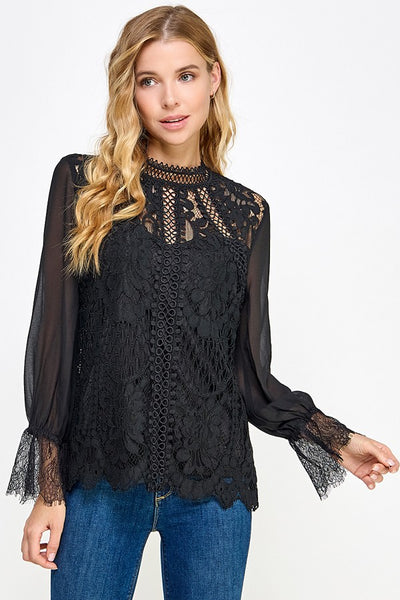 Blusa negra encaje
