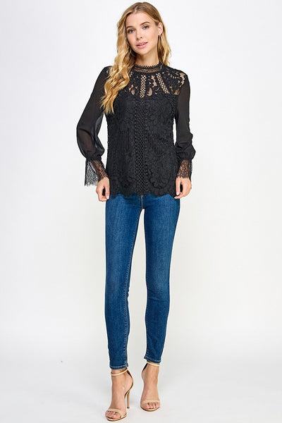 Blusa negra encaje