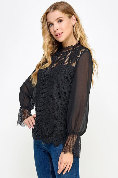 Blusa negra encaje