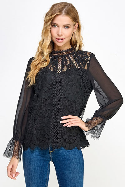 Blusa negra encaje
