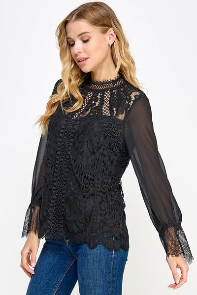 Blusa negra encaje
