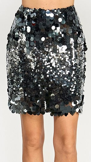 Falda lentejuela gris