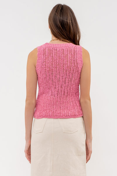 Blusa rosa tejida