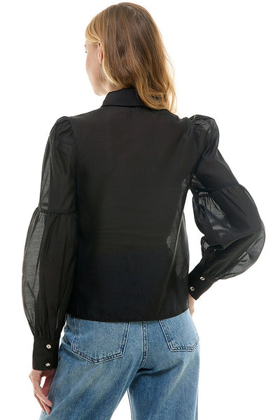 Blusa negra corbata camisola