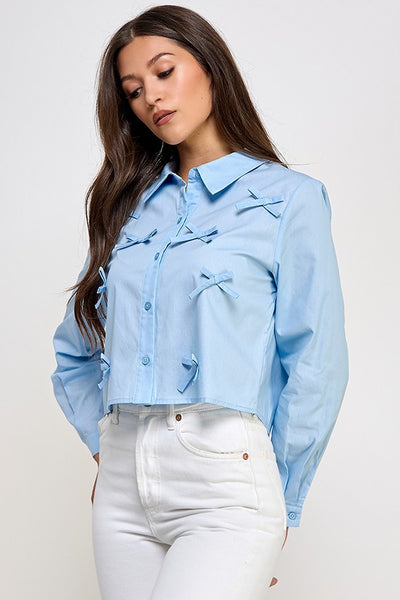 Blusa azul detalle camisola