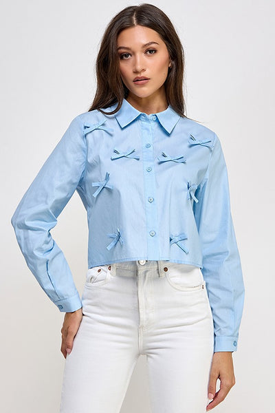 Blusa azul detalle camisola