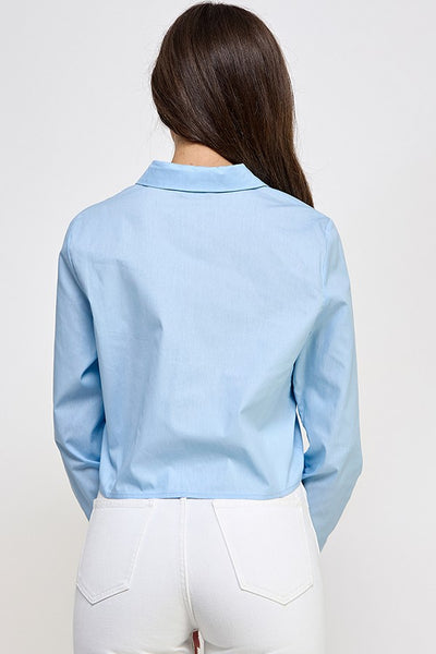 Blusa azul detalle camisola