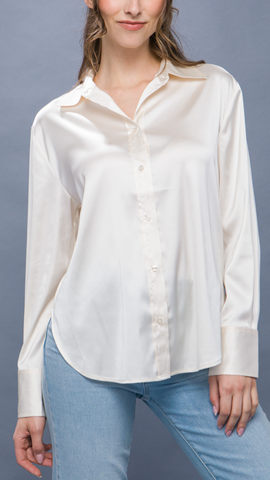 Blusa beige satin