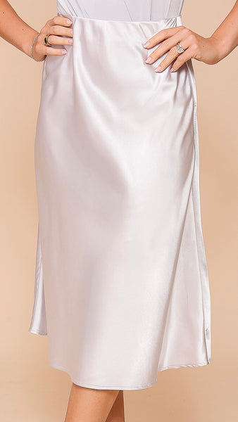 Falda plata a media pierna