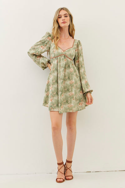 VESTIDO VERDE FLORES