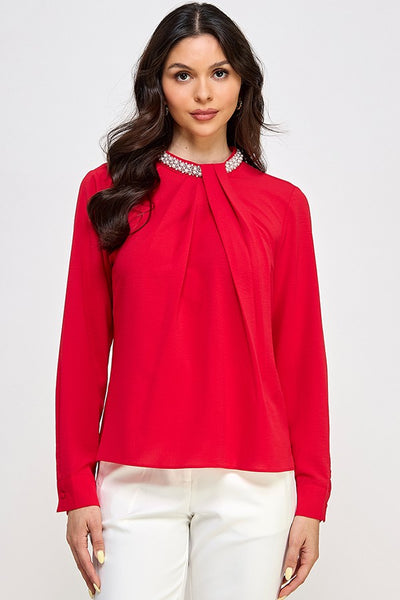 Blusa roja detalle