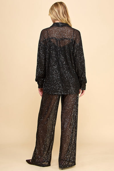 Blusa negra lentejuela